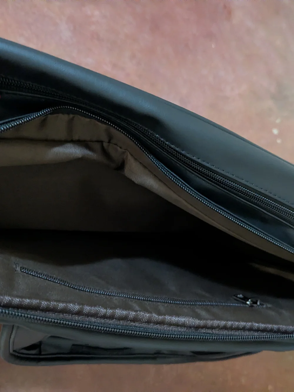 Men's Black Faux Leather Briefcase Carry Bag